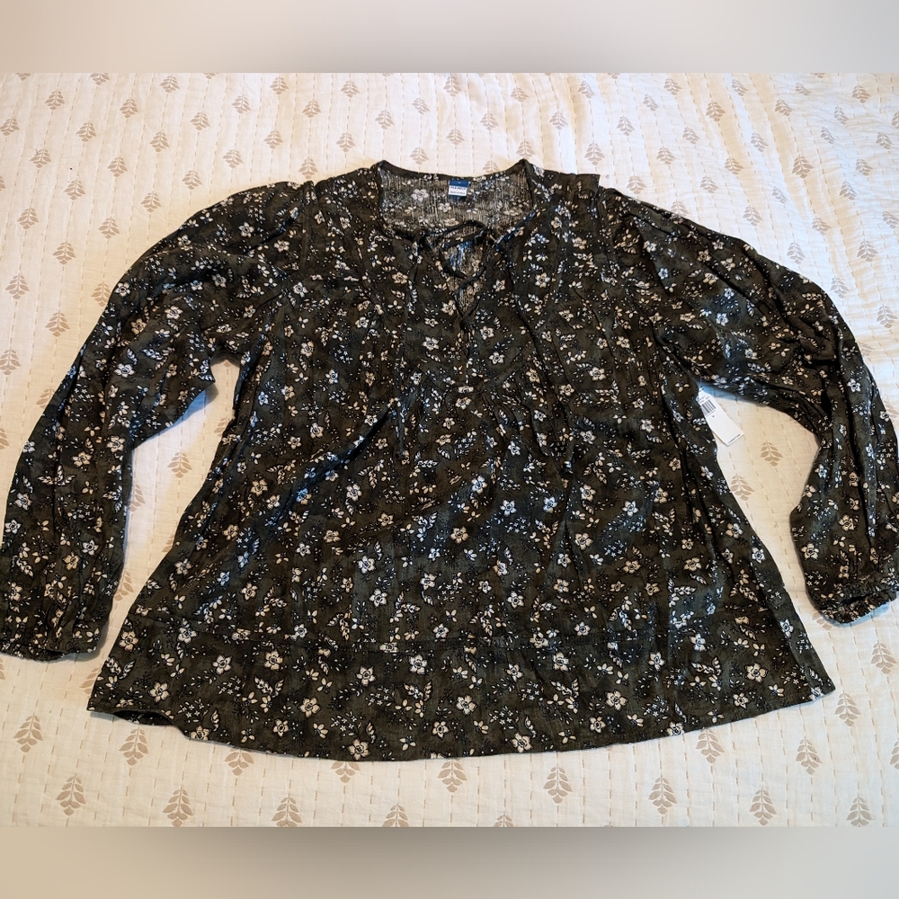 Old navy Floral peasant top with tie med